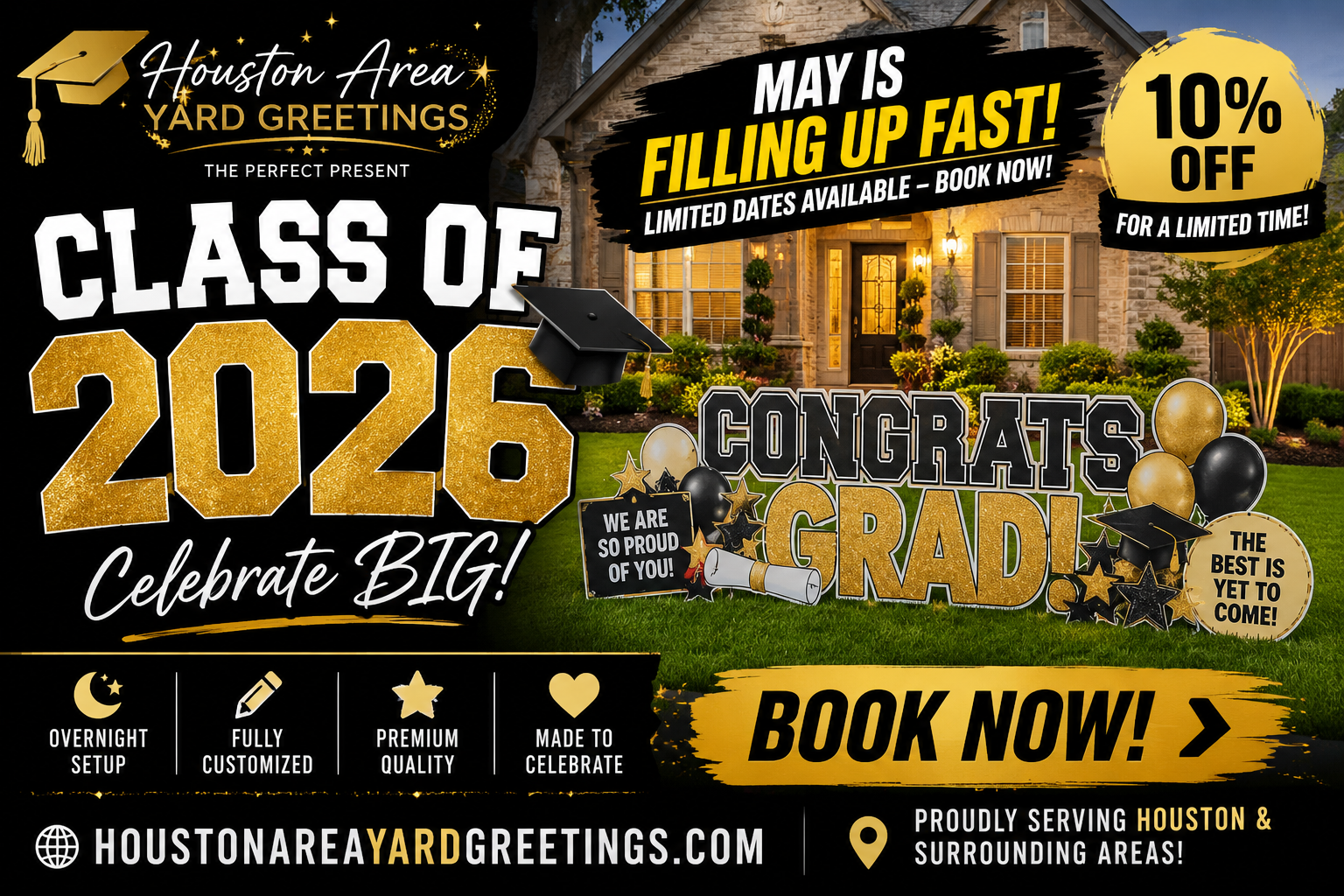 Graduation Yard Signs in Houston Are Filling Up FAST for Class of 2026 🎓