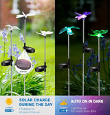 Solar Butterfly Lights Outdoor Decorations, Multi-Color Changing LED Light Stakes