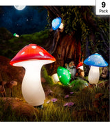 Solar Mushroom Lights Outdoor, 9 Pack 30FT Multicolor 8 Modes Solar Garden Lights
