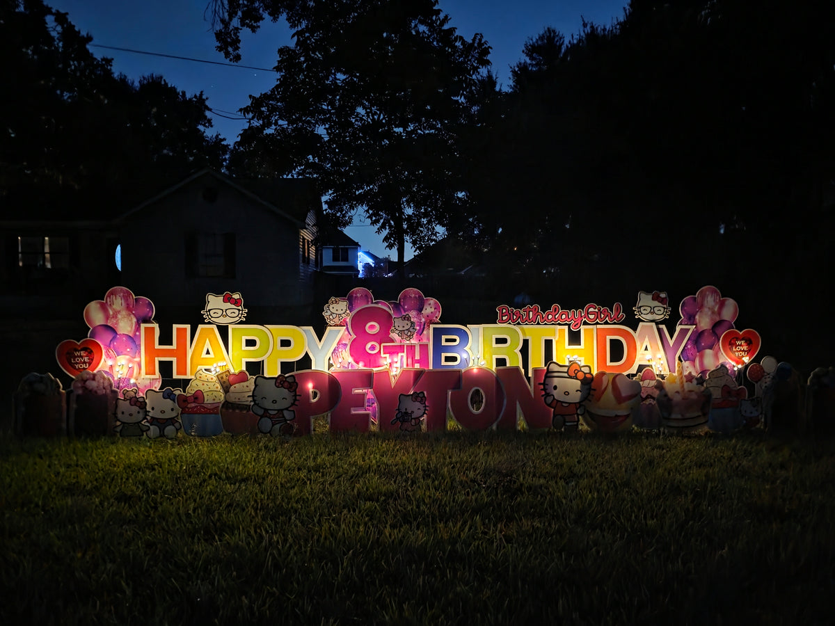Renta de Letrero de Feliz Cumpleaños para Jardín