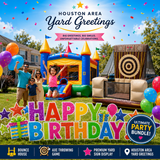 Ultimate Party Bundle: Bounce House + Yard Sign + Axe Throwing